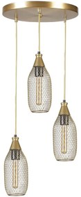 Φωτιστικό Οροφής Rio 941RTN1249 Φ30x70cm 3xE27 40W Gold Opviq