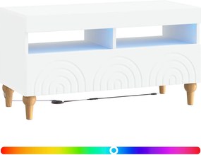 vidaXL Ντουλάπα LED Τηλεόρασης Λευκό Επεξεργασμένο Ξύλο