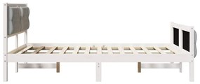 vidaXL Σκελετός Κρεβατιού με κεφαλάρι Ανοιχτό γκρι 140 x 200 cm