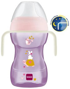 Ποτηράκι Με Χερούλια Fun to Drink Cup Night 463G 270ml 8+ Μηνών Pink Mam 270ml Plastic