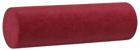 Μαξιλάρια Διακοσμητικά 2 τεμ. Μπορντό Ø15x50 εκ. Βελούδινα - Κόκκινο
