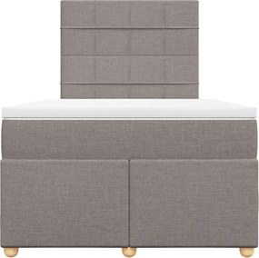 vidaXL Κρεβάτι Boxspring με Στρώμα Taupe 120x190 εκ. Υφασμάτινο