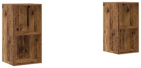 vidaXL Τηλεοπτική Κάβα Τοίχου 2 pcs Παλιό ξύλο 37 x 37 x 72 εκ