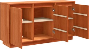 vidaXL Πλαϊνό γραφείο Καφέ δρυς 111 x 34 x 60 εκ Στερεά ξυλεία πεύκου