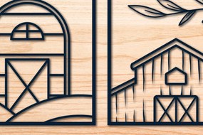 Σετ των 2 Intra απο ξύλο plywood Χρώμα wenge 3mm-4mm πάχος - Διακόσμηση τοίχου αγροικίας με Δίασταση 20x20 cm INTRAFABR-105596979