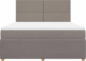 vidaXL Κρεβάτι Boxspring με Στρώμα Taupe 180x200 εκ. Υφασμάτινο