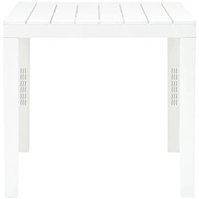 Τραπέζι Κήπου με 2 Πάγκους Λευκό Πλαστικό - Λευκό