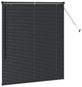 vidaXL Ρολό Παραθύρου με κουρτίνες Μαύρο Αλουμίνιο