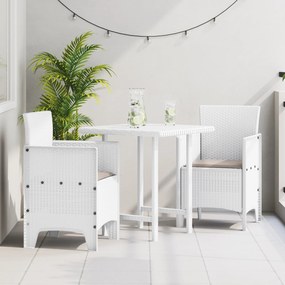 vidaXL Καρέκλες Κήπου 2 pcs Λευκό 53 x 49 x 85 εκ. Πλαστικό