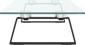 vidaXL Βάση Οθόνης Μαύρη 80x20x8 εκ. από Ψημένο Γυαλί και Μέταλλο