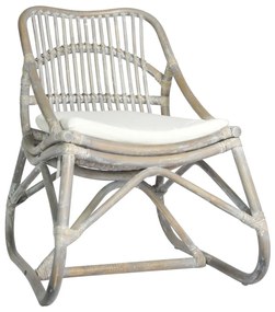 Καρέκλα Γκρι από Ρατάν και Λινό Ύφασμα - Γκρι