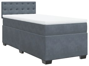 ΚΡΕΒΑΤΙ BOXSPRING ΜΕ ΣΤΡΩΜΑ ΣΚΟΥΡΟ ΓΚΡΙ 90X200 ΕΚ. ΒΕΛΟΥΔΙΝΟ 3288511