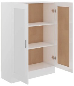 vidaXL Βιβλιοθήκη Γυαλιστερό Λευκό 82,5 x 30,5 x 115 εκ. Μοριοσανίδα