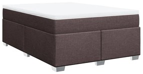 Κρεβάτι Boxspring με Στρώμα Σκούρο Καφέ 160x200 εκ Υφασμάτινο - Καφέ