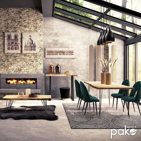 Τραπέζι μπαρ-κονσόλα Miles μασίφ ξύλο 4εκ φυσικό-πόδι μαύρο 120x53x97εκ 120x53x97 εκ.