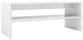 Τραπεζάκι Σαλονιού Γυαλιστερό Λευκό 100x40x40 εκ. Μοριοσανίδα - Λευκό