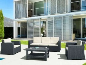 Καναπές 3Θεσιος Monaco Dark Grey Πολυπροπυλενίου 198X79X79εκ.