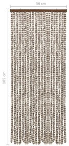 vidaXL Σήτα - Κουρτίνα Πόρτας Taupe / Λευκό 56 x 185 εκ. από Σενίλ