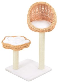 Γατόδεντρο από Φυσ. Ξύλο Ιτιάς με Στύλους Ξυσίματος από Σιζάλ