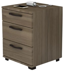 Κομοδίνο - Συρταριέρα γραφείου Roco Megapap χρώμα καρυδί 40x39x57εκ.