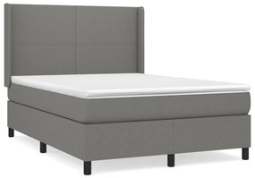 ΚΡΕΒΑΤΙ BOXSPRING ΜΕ ΣΤΡΩΜΑ ΣΚΟΥΡΟ ΓΚΡΙ 140X200 ΕΚ ΥΦΑΣΜΑΤΙΝΟ 3131274