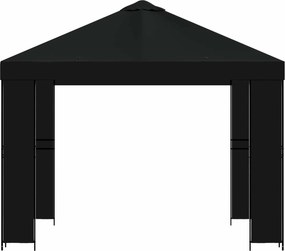 vidaXL Κιόσκι 3 x 3 m Μαύρο Πολυεστέρας και Χάλυβας 190 gsm