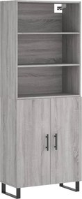 vidaXL Ντουλάπι Γκρι Sonoma 69,5 x 34 x 180 εκ. Επεξεργασμένο Ξύλο