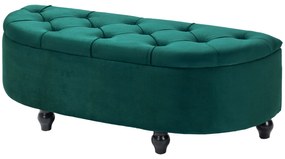 HOMCOM Σκαμπό με αποθηκευτικό χώρο, σεντούκι, επενδεδυμένο, καπάκι soft-close, όψη βελούδου, 120 x 46 x 42 cm, Σκούρο Γκρι