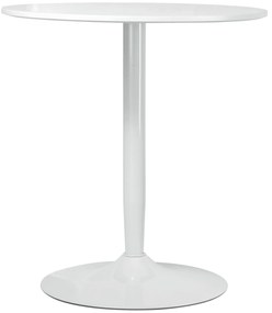 HOMCOM Τραπέζι τραπεζαρίας για 2 άτομα, στρογγυλή επιφάνεια, ατσάλινο πόδι, λευκό, 70 x 70 x 75 cm
