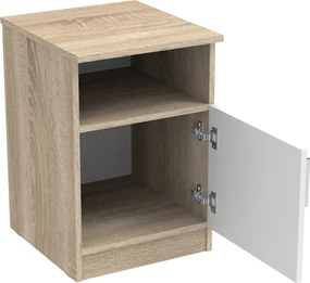 Κομοδίνο Galdi pakoworld σε sonoma-λευκή απόχρωση 40x45x60εκ