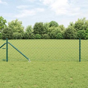 vidaXL Σετ Στύλων Φράχτη Πράσινο 0.8 x 10 m Επικαλυμμένος Χάλυβας