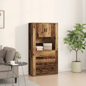vidaXL Υψηλό Έπιπλο Παλιού Ξύλου 80x33x150 εκ. Κατασκευασμένη Ξυλεία