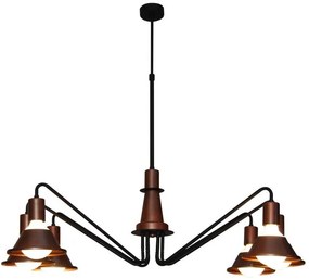 Κρεμαστό Φωτιστικό Οροφής 6xE27 G95 LED Περιστρεφόμενοι Βραχίονες Emily Homelighting-77-3767-Μαύρο 77-3767