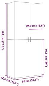 ΝΤΟΥΛΑΠΙ ΜΑΥΡΟ 80X42,5X185 ΕΚ. ΑΠΟ ΕΠΕΞΕΡΓΑΣΜΕΝΟ ΞΥΛΟ 3281435