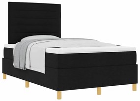 vidaXL Κρεβάτι με ελατήρια με στρώμα Μαύρο 120 x 190 cm ύφασμα