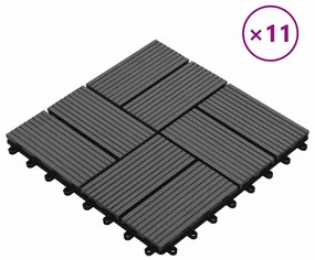 vidaXL Πλακάκια Deck 11 τεμ. Γκρι 30 x 30 εκ. 1 μ² από WPC