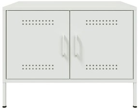 vidaXL Τραπεζάκι Σαλονιού Λευκό 68x50x50,5 εκ. από Ατσάλι