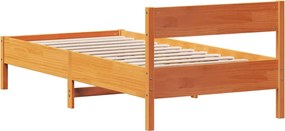 vidaXL Σκελετός Κρεβ. Χωρίς Στρώμα Καφέ Κεριού 75x190 εκ Μασίφ Πεύκο