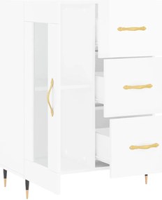vidaXL Ντουλάπι Γυαλιστερό Λευκό 69,5x34x90 εκ. Επεξεργασμένο Ξύλο