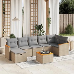 vidaXL Patio Sofa Set 7 τμχ. 7-θέσια Μπεζ και Γκρι