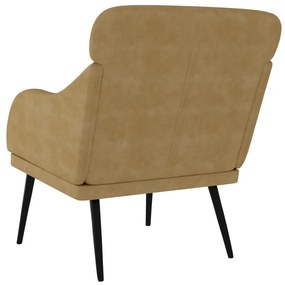 Πολυθρόνα Καφέ 63x76x80 εκ. Βελούδινη 351442