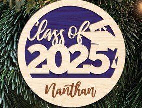 Σετ των 2 Intra απο ξύλο plywood 3mm-4mm πάχος – Senior Class of 2025 Ornament Δίασταση 20x20 cm INTRAFABR-123189541