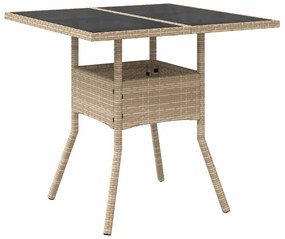 vidaXL Σέτ φαγητού για κήπο 5 pcs Μπεζ συνθετικό ρατάν