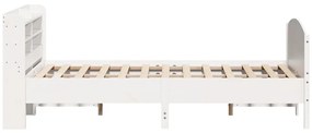 vidaXL Σκελετός Κρεβ. Χωρίς Στρώμα Λευκό 135x190 εκ Μασίφ Πεύκο