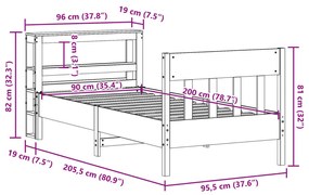 ΣΚΕΛΕΤΟΣ ΚΡΕΒ. ΧΩΡΙΣ ΣΤΡΩΜΑ ΚΑΦΕ ΚΕΡΙΟΥ 90X200 ΕΚ ΜΑΣΙΦ ΠΕΥΚΟ 3306275