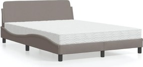 vidaXL Κρεβάτι με Στρώμα Dover Taupe 140x190 εκ. Υφασμάτινο