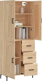 vidaXL Ντουλάπι Sonoma δρυς 69,5 x 34 x 180 εκ. από Επεξεργασμένο Ξύλο