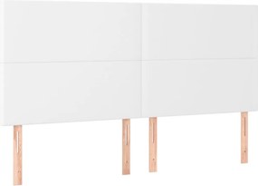 vidaXL Κρεβάτι Boxspring με Στρώμα Λευκό 180x200 εκ. Συνθετικό Δέρμα