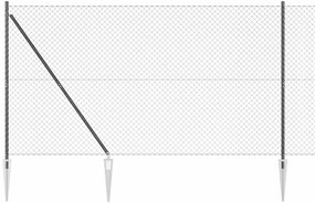 vidaXL Στύλος Περιφράξεων Γκρι 25 x 1,6 μ (60 x 60 mm πλέγμα)