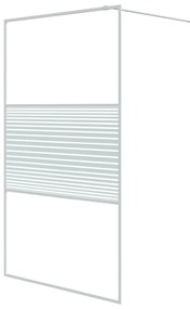 vidaXL Διαχωριστικό Ντουζιέρας Λευκό 115x195 εκ. από Διάφανο Γυαλί ESG